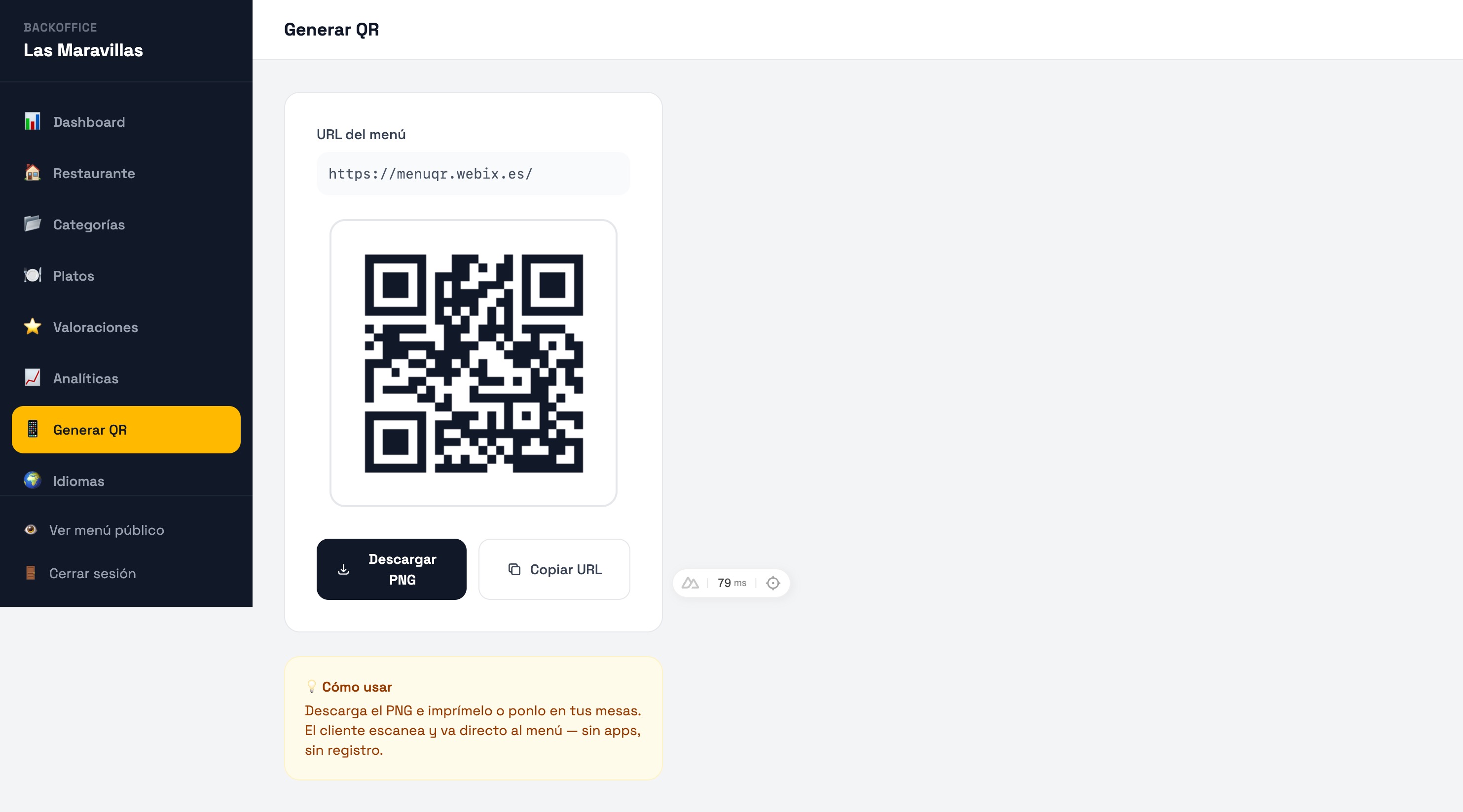 Generación del código QR